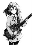  guitar hirasawa_yui instrument k-on! monochrome pantyhose school_uniform shirabi_(life-is-free) skirt 