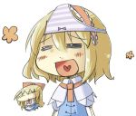  =_= alice_margatroid arnest blush_stickers chibi heart heart_in_mouth jpeg_artifacts object_on_head open_mouth panties panties_on_head shanghai shanghai_doll smile touhou underwear 