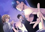  aqua_eyes bad_id black_hair blonde_hair blue_eyes blue_hair glasses hiyama_kiyoteru kagamine_len kaito kamui_gakupo male multiple_boys purple_hair smile suzunosuke_(sagula) tattoo vocaloid 