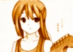  bad_id godees guitar highres instrument k-on! long_hair monochrome nakano_azusa no_thank_you no_thank_you! ponytail sketch smile solo traditional_media 