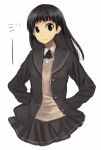  1girl amagami ayatsuji_tsukasa black_eyes black_hair long_hair piaisai school_uniform skirt smile solo 