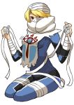  androgynous bandages blonde_hair mask red_eyes reverse_trap sheik solo the_legend_of_zelda 