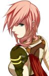  cape final_fantasy final_fantasy_xiii lightning_farron long_hair looking_back o-yuki pink_hair 