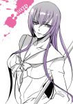  breasts busujima_saeko cleavage highschool_of_the_dead purple_hair violet_eyes 
