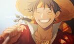  1boy ^_^ bandana black_hair close-up closed_eyes hat highres jewelry male_focus monkey_d._luffy necklace nsgw one_piece scar scar_on_face short_hair smile solo straw_hat 