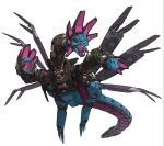  fangs full_body gifer_art highres hydreigon joints mecha mecha_focus mechanical_tail mechanical_wings mechanization multiple_heads no_humans non-humanoid_robot open_mouth pink_eyes piston pokemon pokemon_(creature) robot robot_joints science_fiction simple_background solo tail white_background wings 