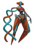  alien black_sclera colored_sclera deoxys floating full_body gifer_art highres joints looking_at_viewer mecha mecha_focus mechanical_tentacles mechanization no_humans pokemon pokemon_(creature) robot robot_joints science_fiction simple_background solo tentacles white_background white_eyes wide_hips 