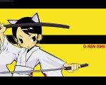  animal_ears catgirl kill_bill kuroboshi_kouhaku sword vector yellow 