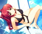  barefoot bikini brown_eyes kousaka_tamaki long_hair red_hair red_head swimsuit to_heart_2 