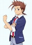  1boy brown_eyes brown_hair lloyd_irving necktie official_style r_(corolla) tales_of_(series) tales_of_symphonia 