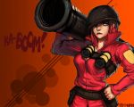  genderswap helmet pink_hair red_hair redhead rocket_launcher team_fortress_2 the_soldier weapon 