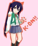  brown_eyes jacket k-on! let's_go! long_hair nakano_azusa ronti school_uniform twintails v 