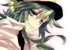  akihira baseball_cap green_hair hat male n_(pokemon) pokemon pokemon_(game) pokemon_black_and_white pokemon_bw popped_collar smirk solo 