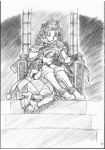  armor armored_dress braid closed_eyes crown daughter dress gradriel high_heels jewelry long_hair mother mother_and_daughter multiple_girls princess_crown royal royalty scan shoes sitting sleeping 