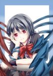  bad_id black_hair houjuu_nue looking_at_viewer mizumiyako red_eyes short_hair touhou wings 