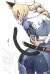  androgynous animal_ears ass blonde_hair blush braid cat_tail goma_tonbi kemonomimi_mode link long_hair looking_back nintendo ocarina_of_time pointy_ears red_eyes reverse_trap sheik single_braid smile tail the_legend_of_zelda translated 