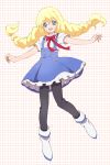  1girl blonde_hair blue_eyes collet_brunel dress official_style pantyhose r_(corolla) short_twintails solo tales_of_(series) tales_of_symphonia twintails 