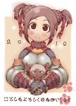  armor blush cat gauntlets hair_ornament ibukichi red_eyes short_hair smile turtleneck twintails 