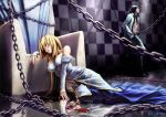  arcueid_brunestud blonde_hair blood breasts chain cup dress impossible_clothes impossible_shirt large_breasts long_hair michael_roa_valdamjong nagumo_(qmzp10) princess red_eyes shirt throne tsukihime very_long_hair 
