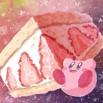  bread food food_focus fruit kirby kirby_(series) miclot open_mouth sandwich strawberry 