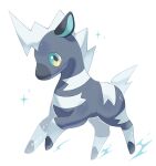  animal_focus artist_name black_skin blitzle blue_eyes colored_skin commentary iwasi_29 multicolored_skin no_humans pokemon pokemon_(creature) simple_background sparkle symbol-only_commentary tail twitter_username two-tone_skin white_background white_skin zebra 