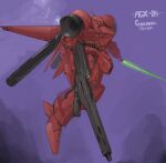  aiki_(rlaxorbs) beam_rifle beam_saber cable character_name commentary_request concept_art energy_gun english_text gerbera_tetra gundam gundam_0083 highres hose mecha mixed-language_commentary mobile_suit no_humans radio_antenna robot sketch space thrusters vernier_thrusters weapon 