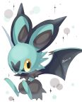  alternate_color animal_focus artist_name bat_(animal) blue_skin colored_skin commentary_request floating highres iwasi_29 no_humans noibat pokemon pokemon_(creature) shiny_pokemon simple_background twitter_username white_background wings yellow_eyes 