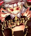  blood chess claws evil_grin evil_smile flandre_scarlet ghostzxt grin hat ponytail red_eyes short_hair side_ponytail smile solo touhou vampire wings 