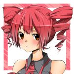  drill_hair kasane_teto portrait red_hair redhead sakuragi_ren smile solo twintails utau 