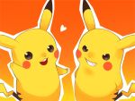  grin heart no_humans pikachu pokemon pokemon_(creature) smile waka_charoku 