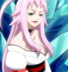  bare_shoulder cap cleavage fairy_tail green_eyes ikaruga_(fairy_tail) japanese_clothes pink_hair 