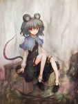  grey_hair highres jewelry mouse_ears mouse_tail nazrin pendant red_eyes shippu_man shippu_man_(artist) short_hair sitting smile solo tail touhou 
