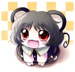  chibi grey_hair jewelry mouse_ears mouse_tail nazrin pendant red_eyes short_hair solo tail touhou yume_shokunin 