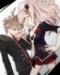 1boy 1girl blonde_hair brown_hair dangan_ronpa enoshima_junko naegi_makoto