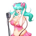  anime breasts egirl female hair_bow magicalmysticva microphone mystic original sexy streamer tummy twintails virtual_youtuber voice_actor vtuber 