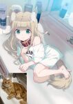 1girl 40hara animal_ears brown_eyes brown_hair cat cat_ears cat_girl cat_tail green_eyes kinako_(40hara) original