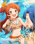 character_name idolmaster_million_live!_theater_days long_hair oogami_tamaki orange_hair smile swimsuit yellow_eyes