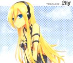 blonde_hair blue_eyes cable headphones highres lily_(vocaloid) long_hair rento smile solo vocaloid 