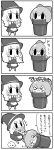  &gt;_&lt; 4koma :&gt; blush_stickers bucket cirno comic highres in_bucket in_container kirisame_marisa monochrome multiple_girls pun tefu touhou translated translation_request 