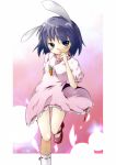 bad_id bunny_ears dress hand_on_own_face hand_to_face inaba_tewi rabbit_ears seseragi socks solo touhou 