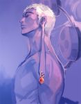  bad_id blue blue_background earrings enel jd jewelry male mitsudomoe_(shape) one_piece shirtless solo tomoe_(symbol) 