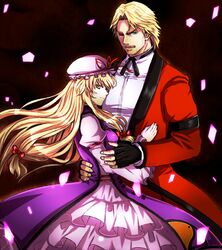  blonde_hair crossover hat honchu king_of_fighters long_hair mugen_(game) rugal_bernstein touhou yakumo_yukari 