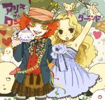  alice_(wonderland) alice_in_wonderland alice_in_wonderland_(2010_film) alice_kingsleigh bare_shoulders blonde_hair bowtie brown_eyes cup dormouse dress green_eyes hat johnny_depp long_hair mad_hatter mallymkun mirana red_hair short_hair sword tarrant_hightopp teacup top_hat translated tweedledee tweedledum weapon white_queen yukke 