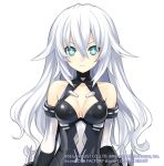  aqua_eyes bare_shoulders black_heart breasts choujigen_game_neptune cleavage detached_sleeves face gust idea_factory long_hair lowres noire official_art sega simple_background symbol-shaped_pupils tsunako very_long_hair white_hair 
