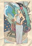  art_nouveau bracelet flower hair_flower hair_ornament hatsune_miku jewelry lily_of_the_valley long_hair moon necklace spring_onion star twintails vocaloid waku_(dcb) 