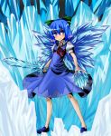  blue_hair blush byoubyou cirno ice_sword short_hair smile sword touhou weapon 