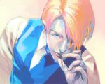  bad_id blonde_hair cigarette face hands jd male one_piece realistic sanji smoking solo 