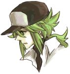  battuta green_eyes green_hair hat n_(pokemon) pokemon pokemon_(game) pokemon_black_and_white pokemon_bw ponytail popped_collar turtleneck 
