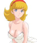  70s blonde_hair blue_eyes breasts cleavage cyborg_009 dress francoise_arnoul hairband oldschool short_hair smile tsukiyo_no_ribbon 