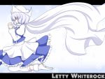  boots cape character_name closed_eyes hands_clasped hat kneeling letty_whiterock short_hair snowflakes solo touhou white_hair zefyu 